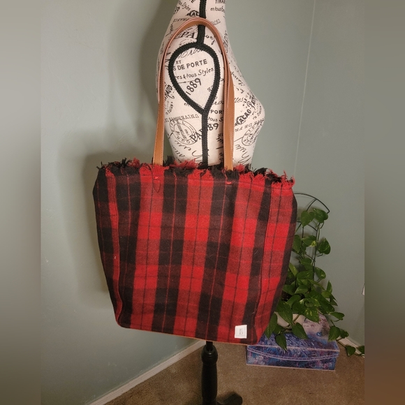 ED Ellen Degeneres Oax to Oax tote handbag tartan - Picture 2 of 9